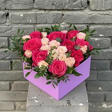 Цветочная композиция из Розы в коробке в Малиновский