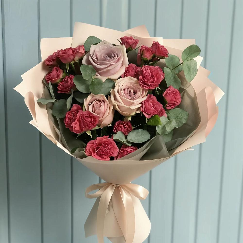 Букет цветов из: Гвоздики и Розы в Малиновский