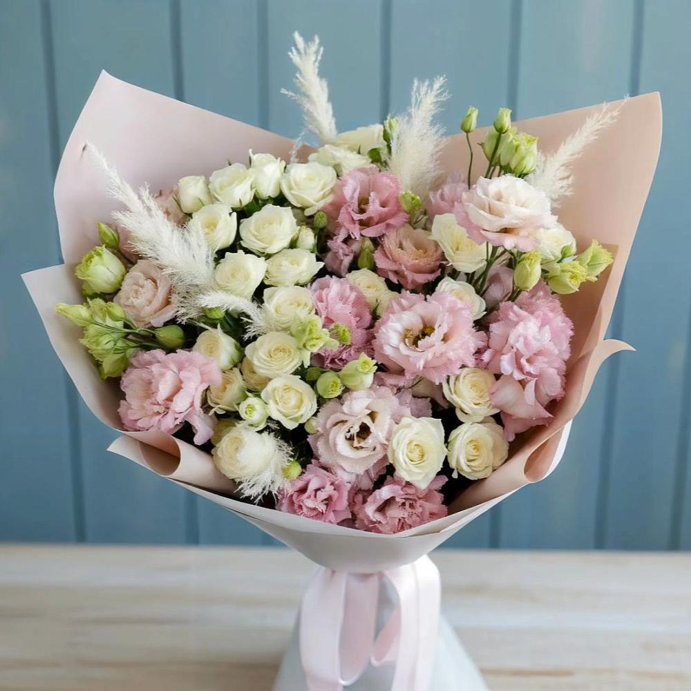 Букет цветов из: Альстромерии и Розы в Малиновский