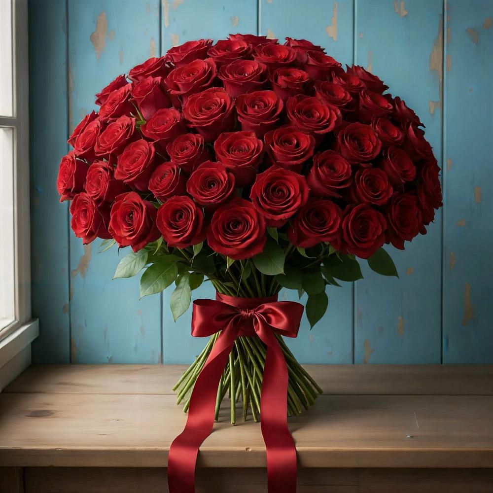 Букет Красные розы Блэк Меджик в Малиновский