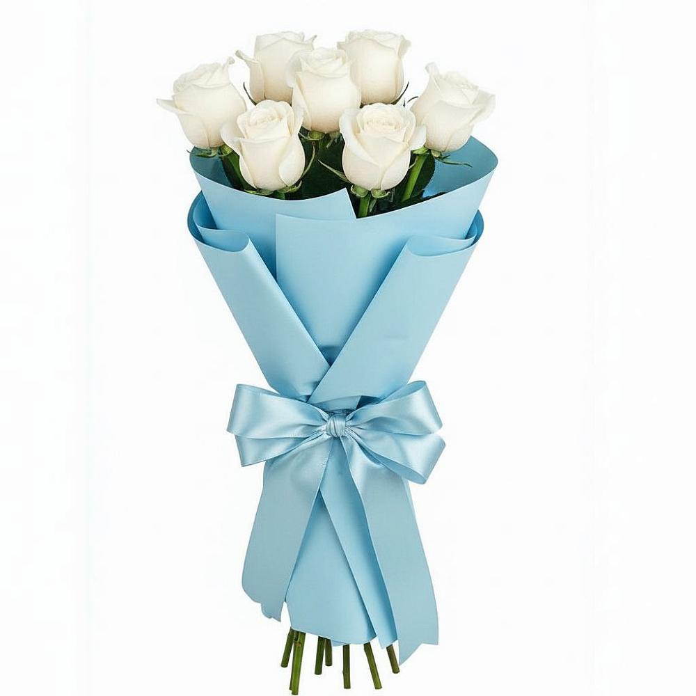 Букет 7 белых роз Проуд в Малиновский