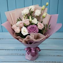 Букет цветов из:  Розы и Лизиантусы в Малиновский