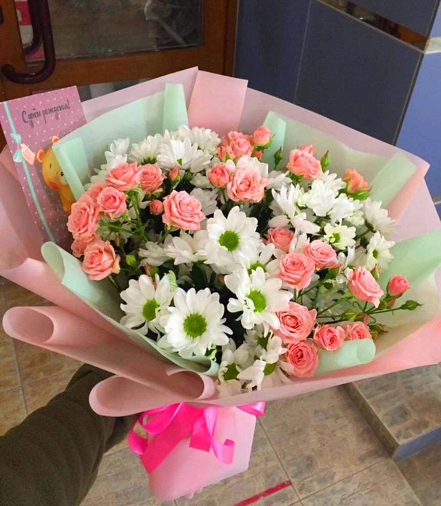 Букет цветов из: Розы и Хризантемы в Малиновский