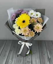 Букет цветов из:  Розы, Герберы и Хризантемы #REPLACE_PRED# Малиновский