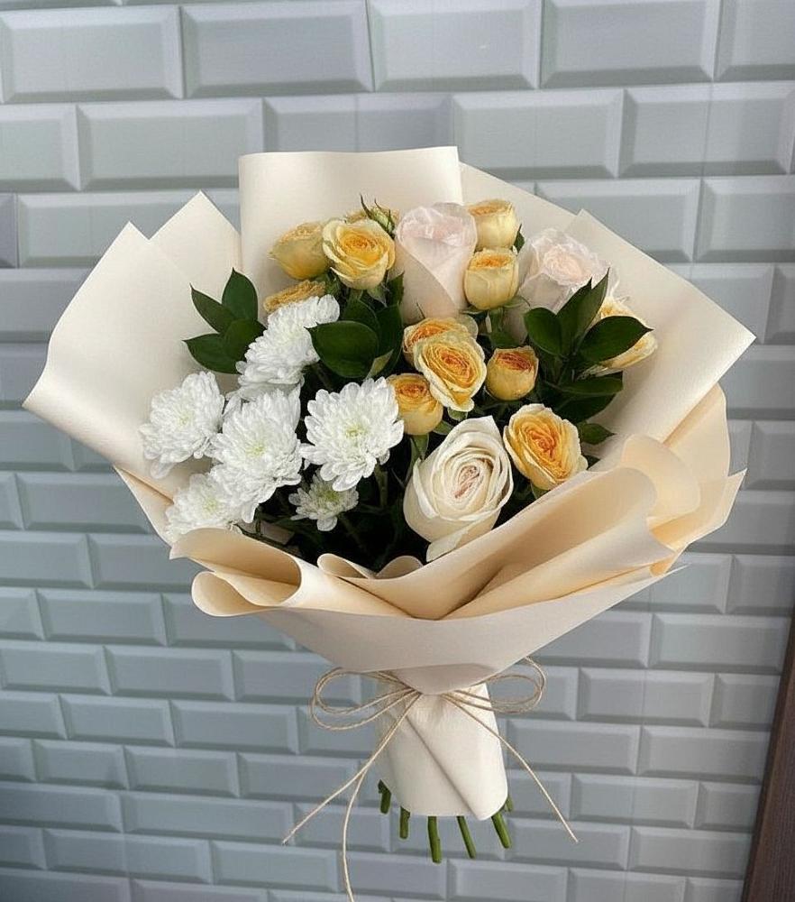Букет цветов из: Розы и Хризантемы в Малиновский