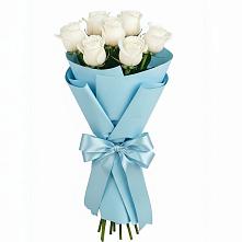 Букет 7 белых роз Проуд в Малиновский