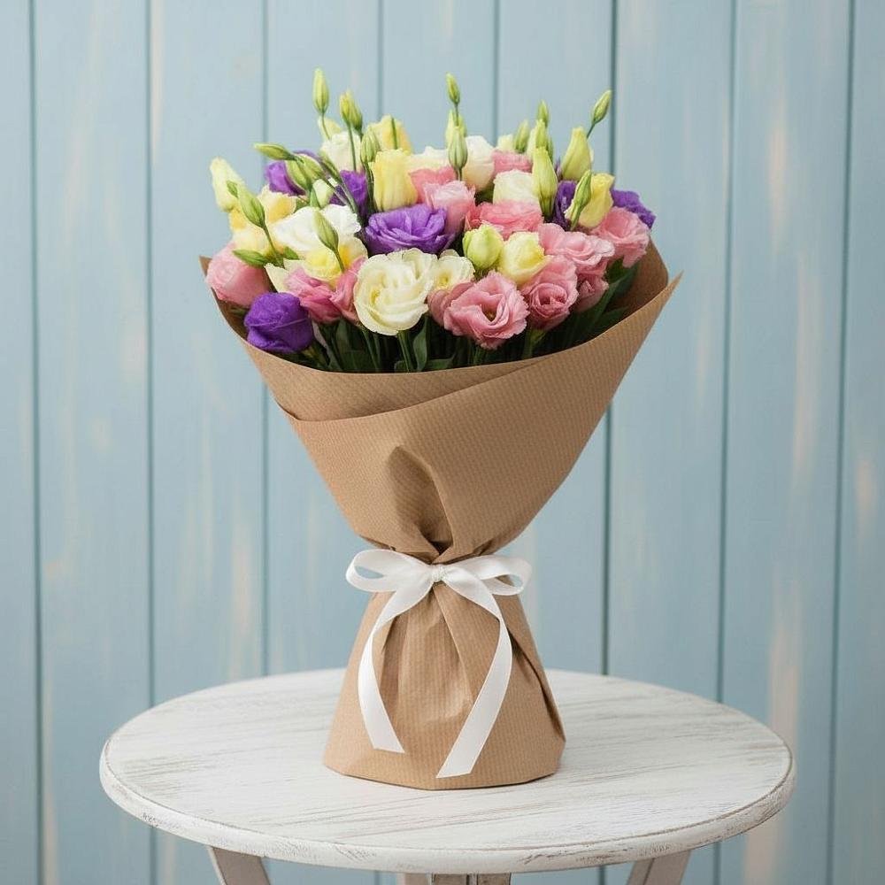 Букет цветов из: Лизиантусы в Малиновский