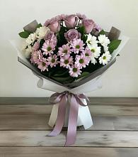 Букет цветов из:  Хризантемы и Розы в Малиновский
