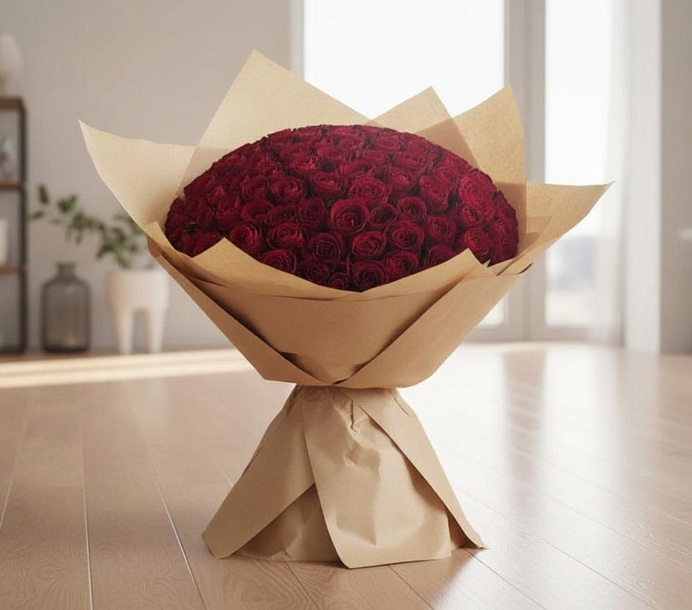 Букет 101 Красная роза в Малиновский