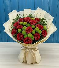 Букет цветов из:  Розы и Хризантемы в Малиновский