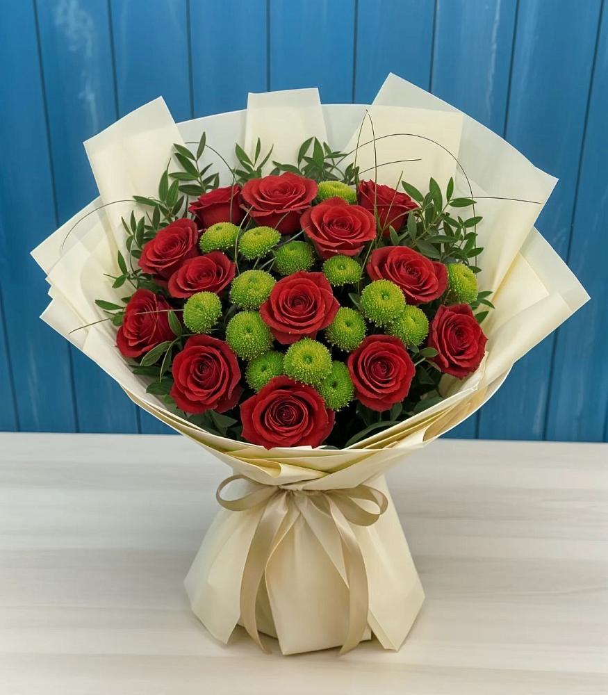 Букет цветов из: Розы и Хризантемы в Малиновский